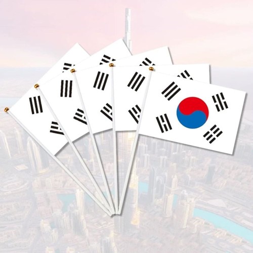 손태극기 미니 운동회 행사 행진 체육대회 손깃발 집회 응원도구 중형100개