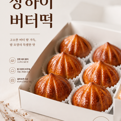 버터떡 포스터 상하이 제작 메뉴 인쇄 디저트 카페 D 반광택 인화지 235g A3