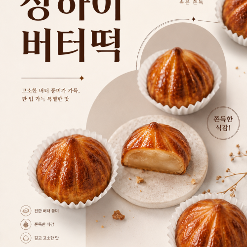 버터떡 포스터 상하이 제작 메뉴 인쇄 디저트 카페 E 반광택 인화지 235g A3