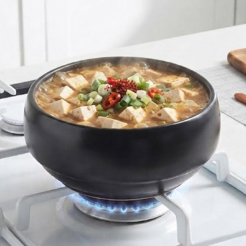 토향 오목 뚝배기 세라믹 미니 계란찜 된장 찌개 업소용 17.5cm